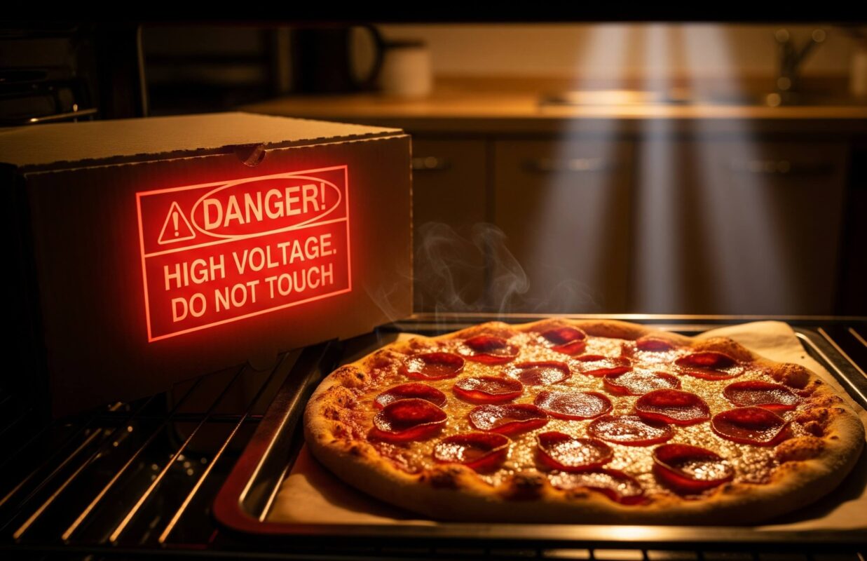Kitchen oven with cardboard inside, answering can you put a pizza box in the oven safely.