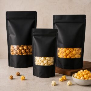 Custom Popcorn Black Bags