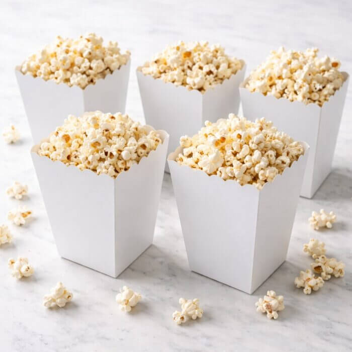 White Popcorn Boxes | Premium Packaging by Staysure Packaging
