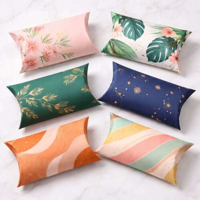 Custom Printed Pillow Boxes Wholesale – Staysure Packaging