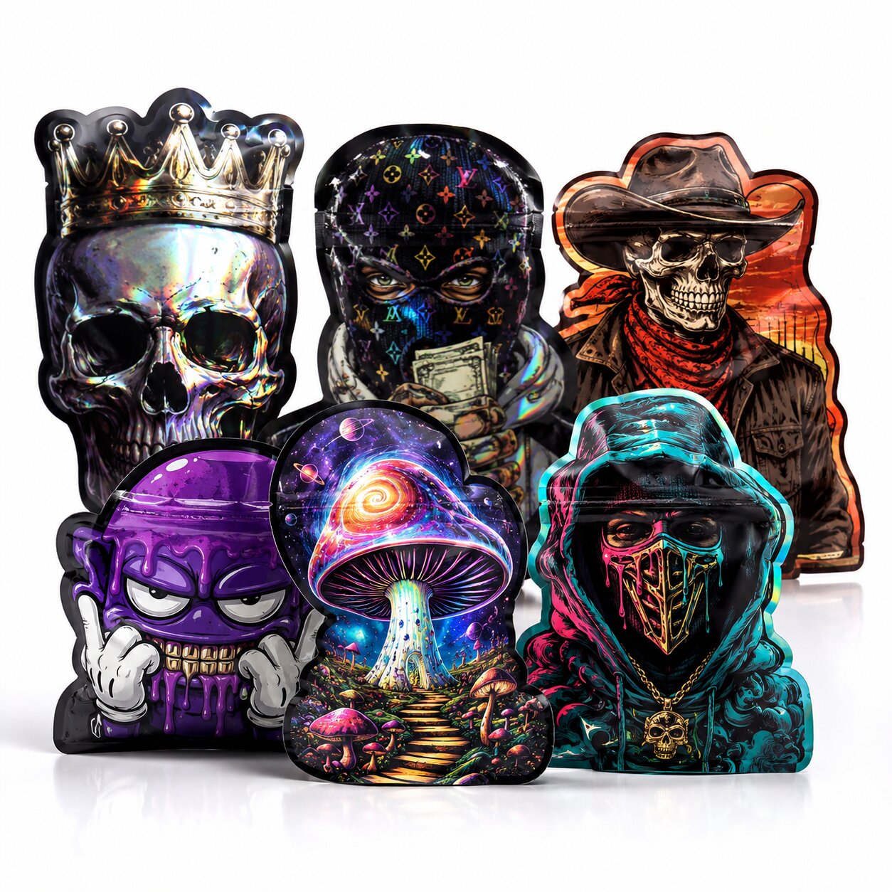 Custom die cut mylar bags Custom die cut mylar bags