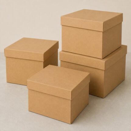 square cardboard boxes with lids
